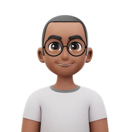 Homem de cabelo curto e óculos  3D Icon