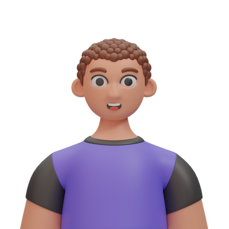 Homem de cabelo cacheado  3D Icon