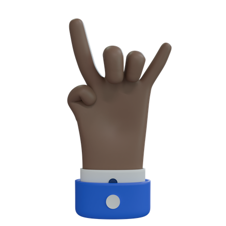 Homem de negócios mão pedra na mão marrom  3D Icon