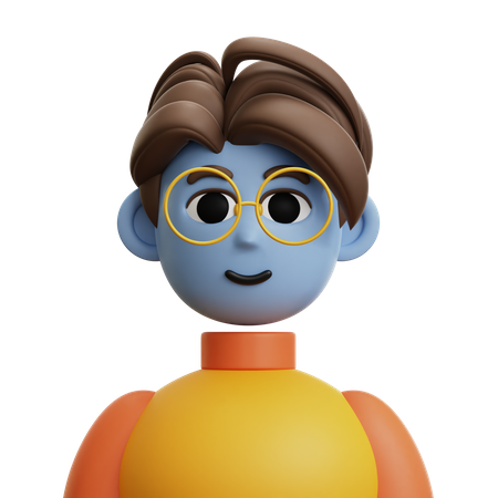 Homem de óculos  3D Icon