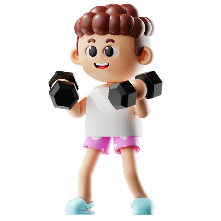 Homem folheando haltere hexagonal  3D Icon