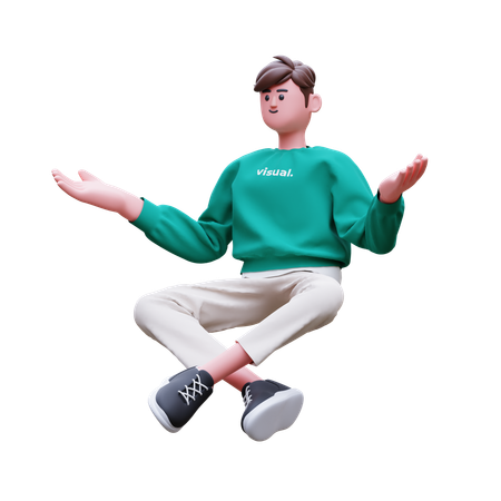 Homem em pose de ioga  3D Illustration