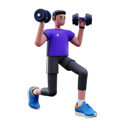 Homem está fazendo exercícios com barra  3D Icon