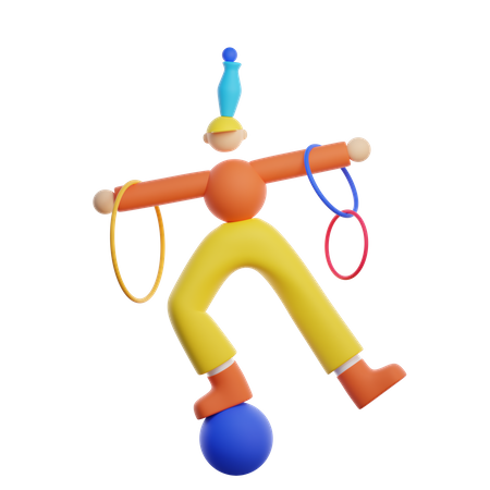Homem fazendo acrobata  3D Illustration