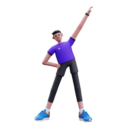 Homem fazendo alongamento corporal  3D Icon