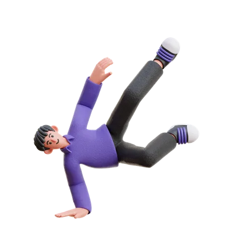 Homem fazendo breakdance  3D Illustration
