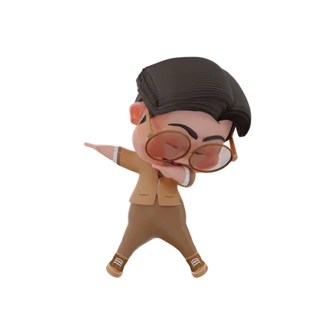 Homem fazendo dab  3D Illustration