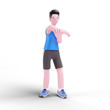 Homem fazendo exercício de mão  3D Illustration