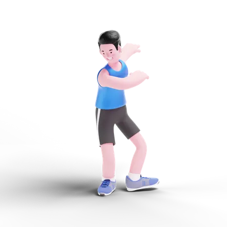 Homem fazendo exercício de mão  3D Illustration