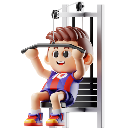 Homem fazendo exercício no banco de fitness  3D Icon