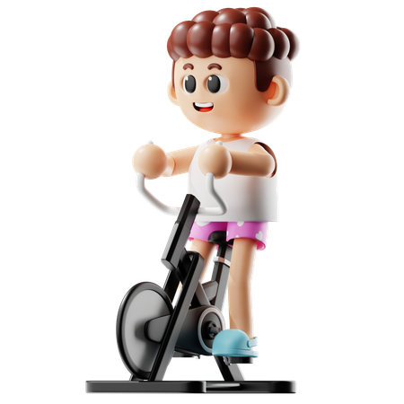 Homem fazendo exercícios na esteira  3D Icon