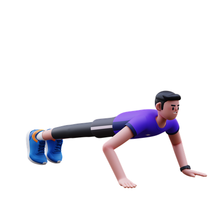 Homem fazendo flexões  3D Icon