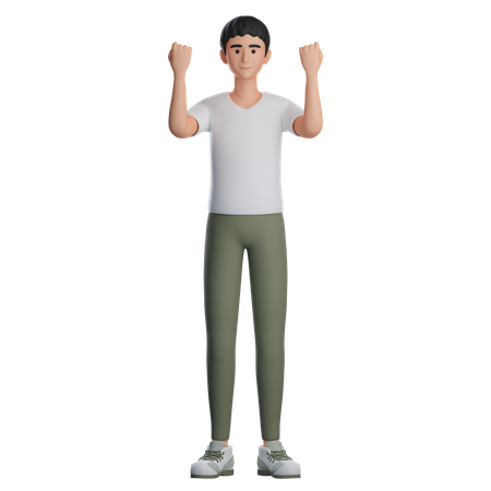Homem fazendo gesto de luta  3D Illustration