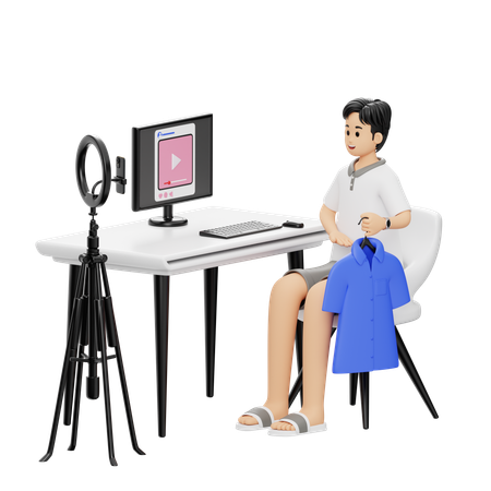 Homem fazendo marketing digital  3D Illustration