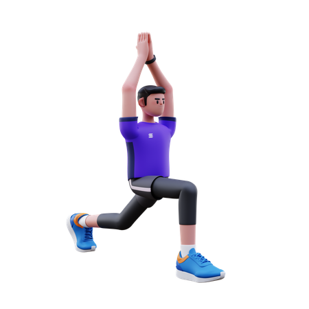 Homem fazendo pose de ioga  3D Illustration