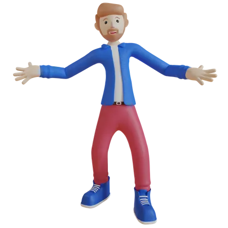 Homem feliz  3D Illustration