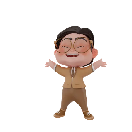Homem feliz  3D Illustration