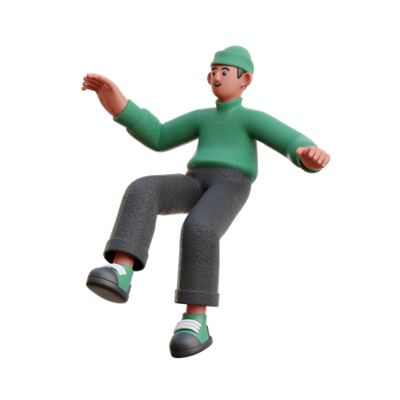Homem flutuando no ar  3D Illustration