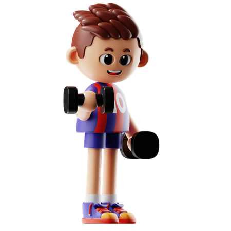 Homem folheando haltere  3D Icon
