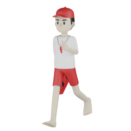 Guarda masculino andando  3D Illustration