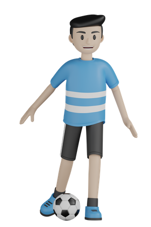 Homem jogando futebol  3D Icon