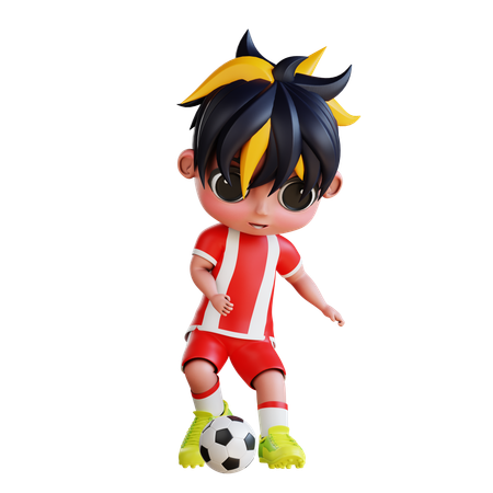 Homem jogando futebol  3D Icon