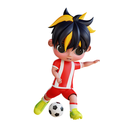 Homem jogando futebol  3D Icon