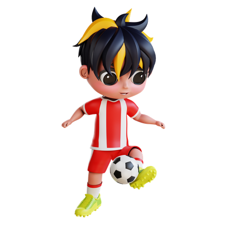 Homem jogando futebol  3D Icon