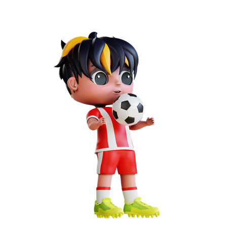Homem jogando futebol  3D Icon