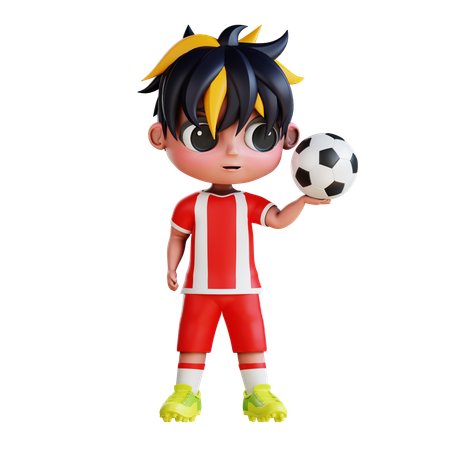 Homem jogando futebol  3D Icon