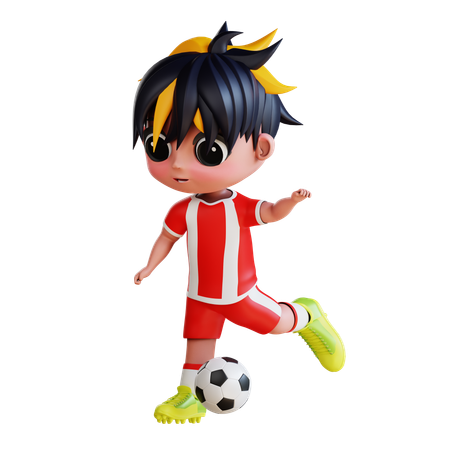 Homem jogando futebol  3D Icon