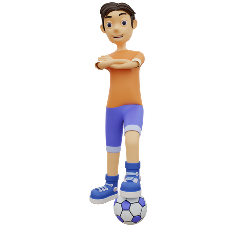 Macho jogando futebol  3D Illustration