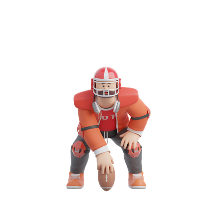 Homem jogando futebol americano  3D Icon