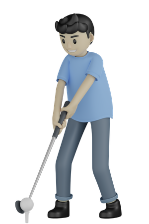 Homem jogando hóquei  3D Icon