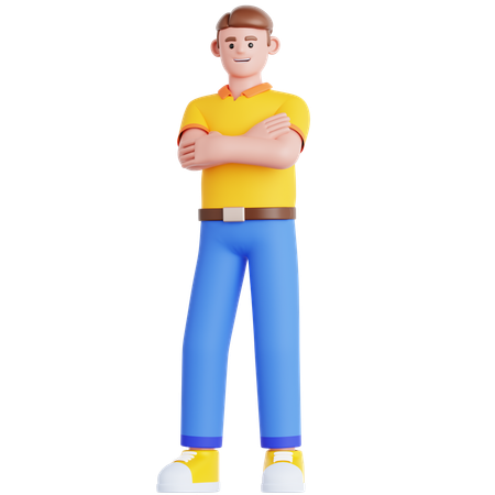 Homem mão dobrada  3D Illustration