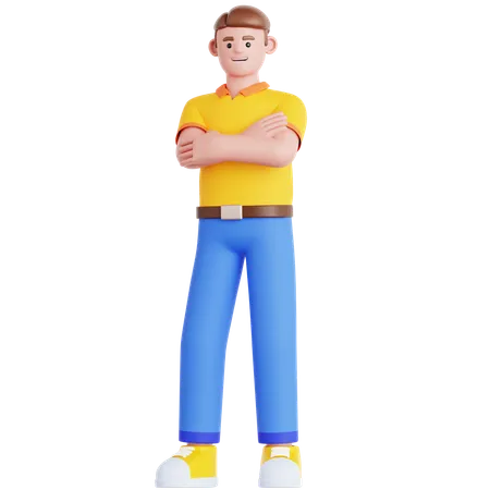 Homem mão dobrada  3D Illustration