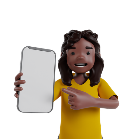 Homem mostrando a tela do celular  3D Icon