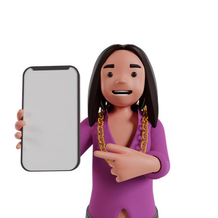 Homem mostrando a tela do celular  3D Icon