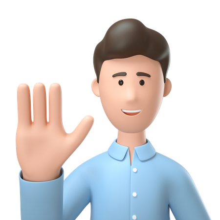 Homem mostrando gesto de parar com a mão  3D Icon