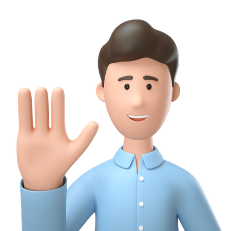 Homem mostrando gesto de parar com a mão  3D Illustration