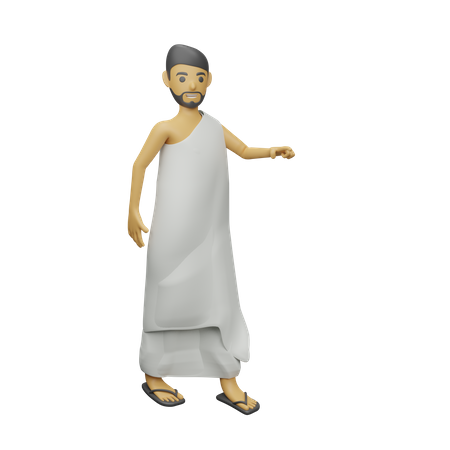Homem muçulmano andando  3D Illustration