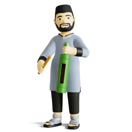 O jogo do Homem Muçulmano começou  3D Illustration