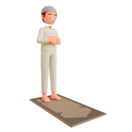 Homem muçulmano rezando  3D Illustration