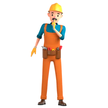 Homem pedindo para ficar quieto  3D Illustration