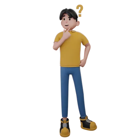 Homem pensando em algo  3D Illustration