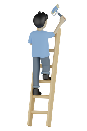 Homem pintando parede  3D Icon
