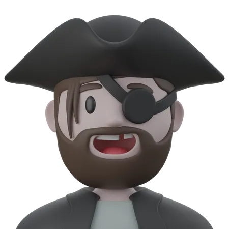 Homem Pirata  3D Icon