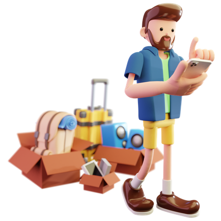 Homem planejando viagens  3D Icon