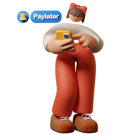 Homem recebendo notificação de pagamento posterior  3D Icon