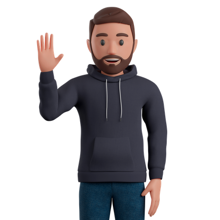Homem dispensando a mão  3D Illustration